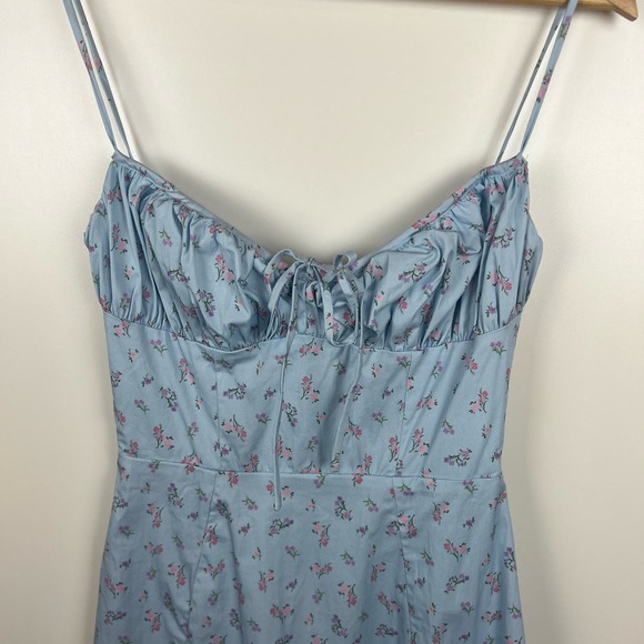 NWT House of CB Carina Blue Floral Bustier Midi Dress Size Small - Picture 3 of 16